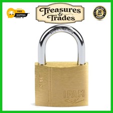 Heavy Duty Brass Security Padlock with Steel Shackle and 2 Keys Gold Size 1