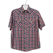 Wrangler Wrancher Pearl Snap Shirt Mens XL Plaid Short Sleeve Western Outdoors