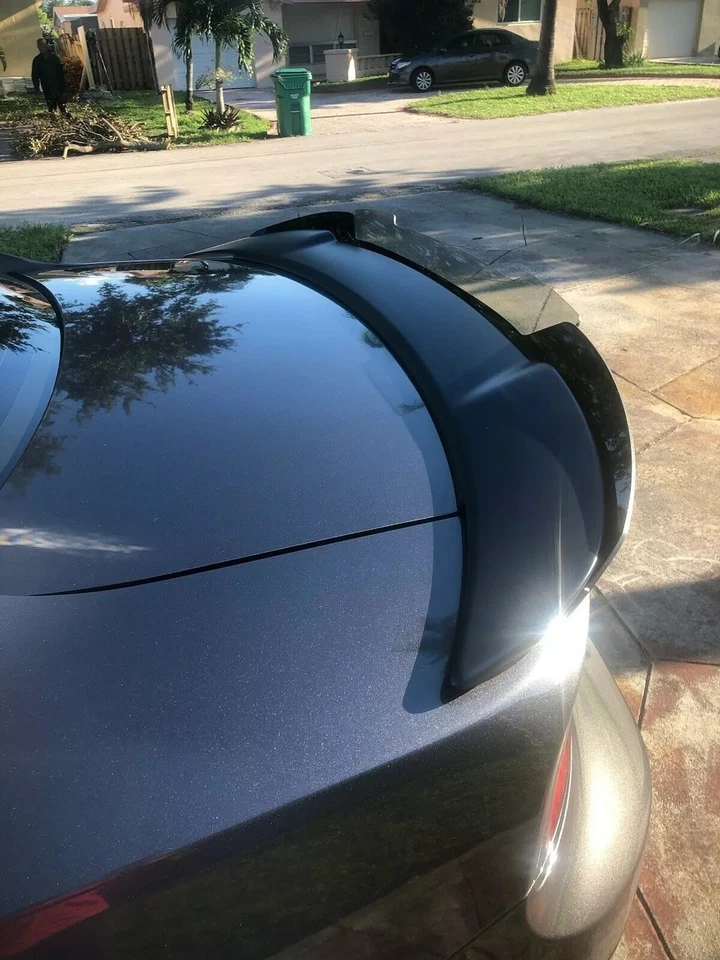 2 Pcs BK Decklid Spoiler Gurney Flap Wicker bill Fit 15-23 Charger SRT Hellcat - Image 3 of 4