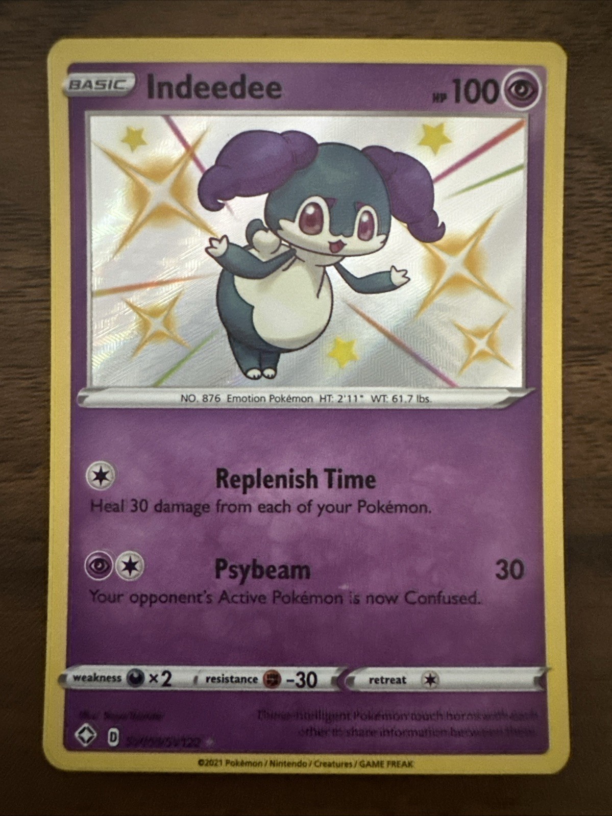 Indeedee Shiny Holo Rare Shining Fates: Shiny Vault SV059/SV122 NM