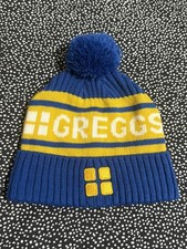 GREGGS Bobble Beanie Hat Knitted Logo - One Size Unisex - Excellent