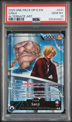 2025 ONE PIECE OP12-LEGACY OF THE MASTER ALTERNATE ART #041 SANJI PSA 10