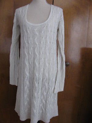 Free People natural gray cable design knit dress 