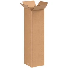 8x8x25" SHIPPING BOX STRONG CORRUGATED TALL FOR GOLF CLUBS LAMPS CARPET 20 PACK