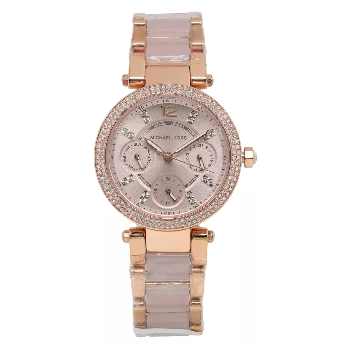 Michael Kors Parker Mini Multi Function Rose Dial Quartz Ladies Watch MK6110