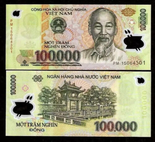 500,000 Vietnamese Dong New 100000 x 5 Circulated Vietnam Currency VND BANK NOTE - Picture 3 of 7