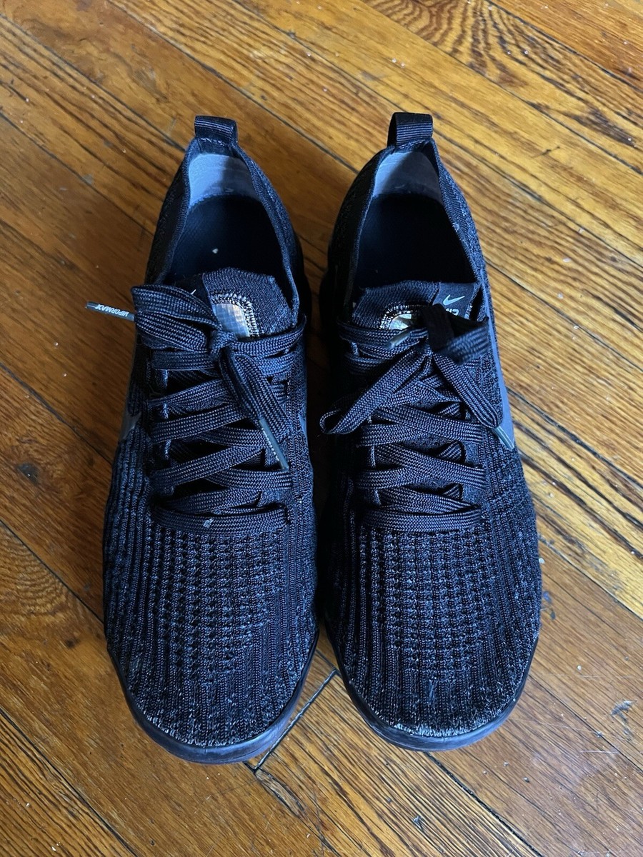 Nike Air VaporMax Flyknit 3 Mens Size 8.5 Triple Black  display picture 2