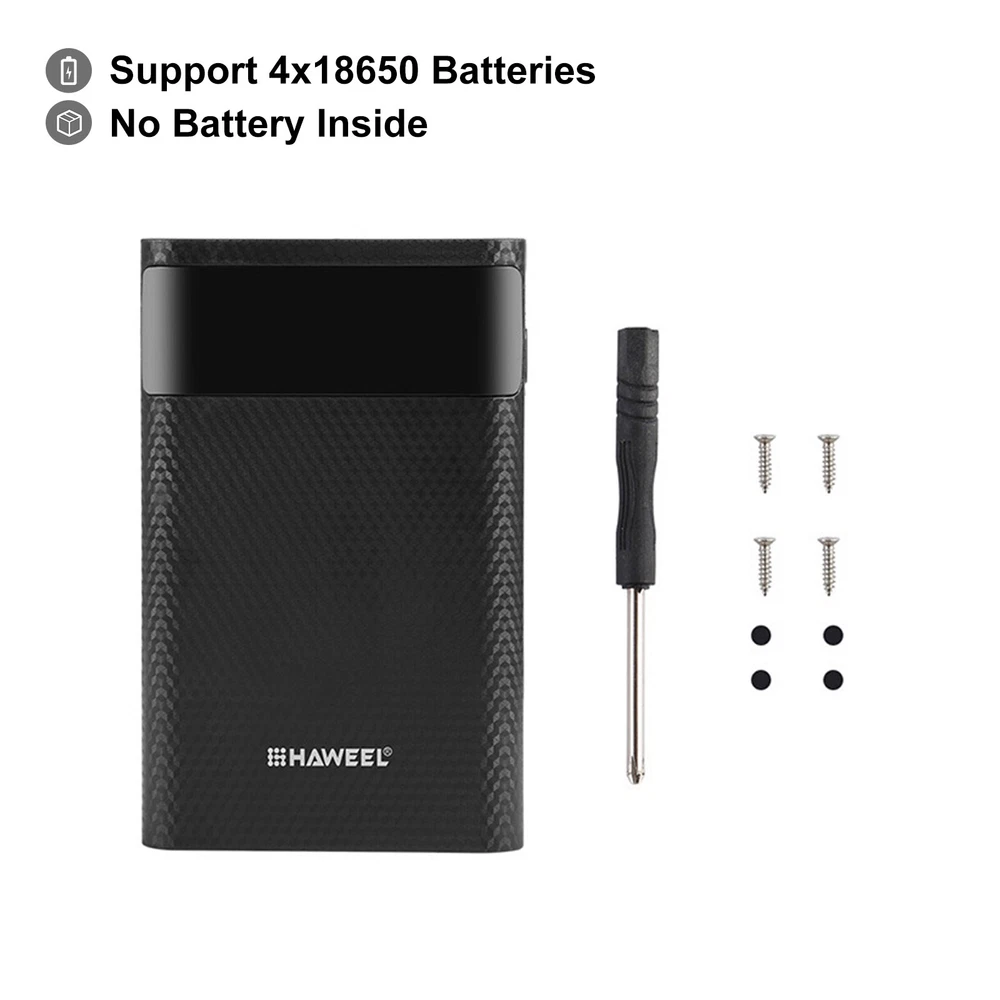 Power Bank Battery Shell Case for 18650 4 slots DIY Detachable USB Charging Box