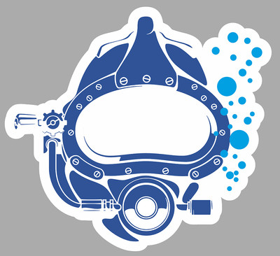 TAUCHER TAUCHMASKE 10cmX9cm AUFKLEBER STICKER PC010