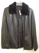Outbrook Black Leather Jacket (removable Faux Fur Collar) Women's Small Nwt