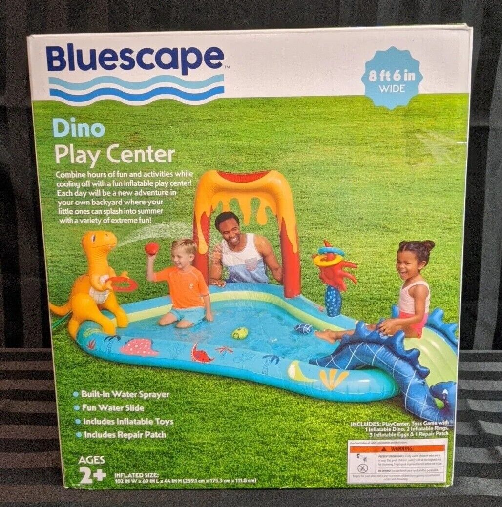 Bluescape Inflatable Dino Play Center With Water Sprayer Slide And Toys Ages 2+ Bluescape Inflatable Dino Play Center With Water Sprayer Slide And Toys Ages 2+