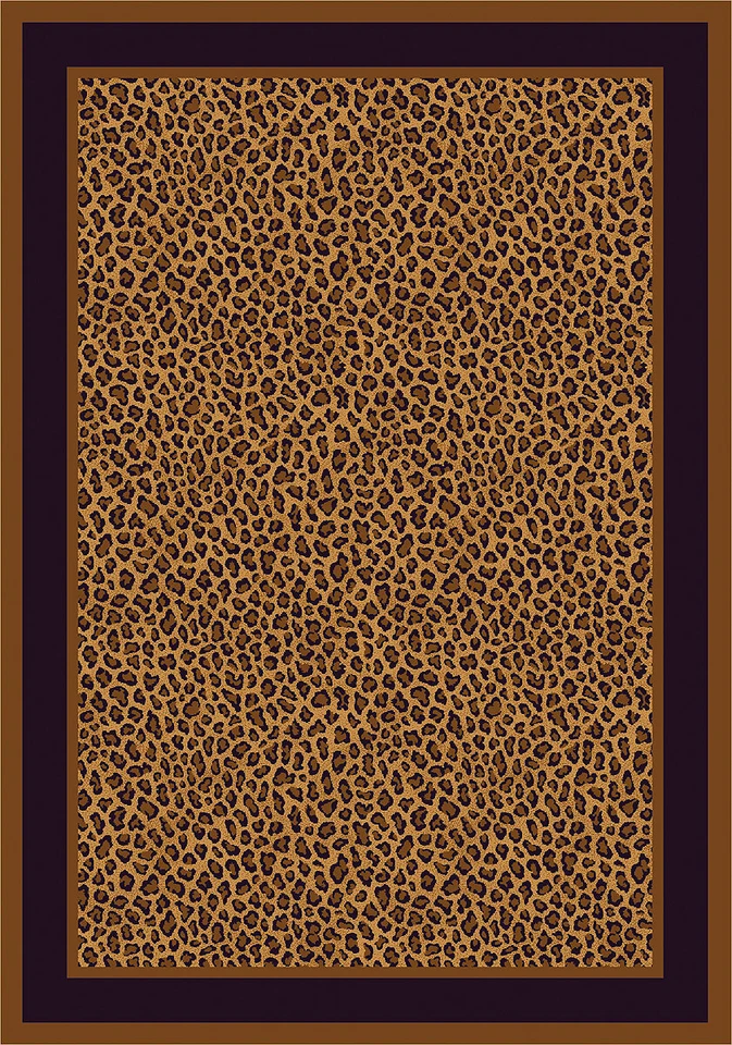 RUGS AND TILES 4x6 Milliken Zimbala Leopard Modern Bordered Area Rug - Approx 3'10"x5'4"