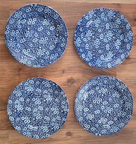 Vintage Royal Crownford STAFFORDSHIRE FOUR Dinner Plates CALICO PATTERN 10.5" #1