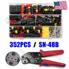325Pcs 1-4 Pin Car Automotive Waterproof Electrical Wire Connectors Plug Kit Set