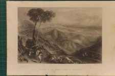 1835 B/W ENGRAVING VALLEY OF DHOON HIMALAYA MOUNTAINS INDIA 25CMS BY 20CMS P1432