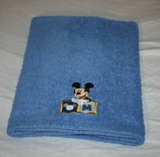 Disney Mickey Mouse Blue Plush Baby Blanket Blocks Embroidered M Security Lovey