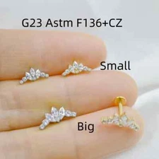 10pc G23Titanium Astm F136 Lip Labret Bar Ear Helix Tragus Rook Bar Body Jewelry