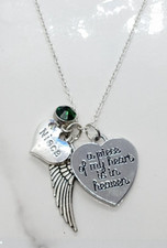 "A piece of my heart is in Heaven" Memorial Necklace for Niece Sympathy Gift
