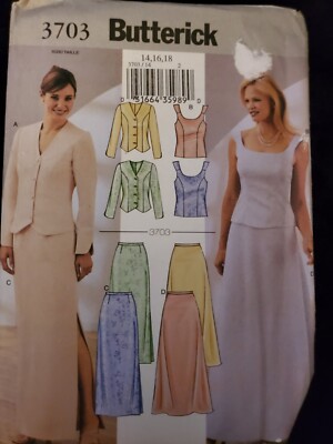 Butterick 3703 Misses Misses Petite Jacket Top Skirt SZ 14-18 Sewing ...