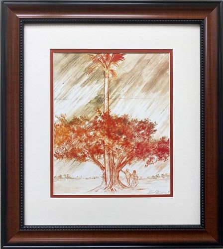 LeRoy Neiman "Seminole Country Club- Florida" FRAMED Art Print Golf Palm Tree - 第 1/3 張圖片