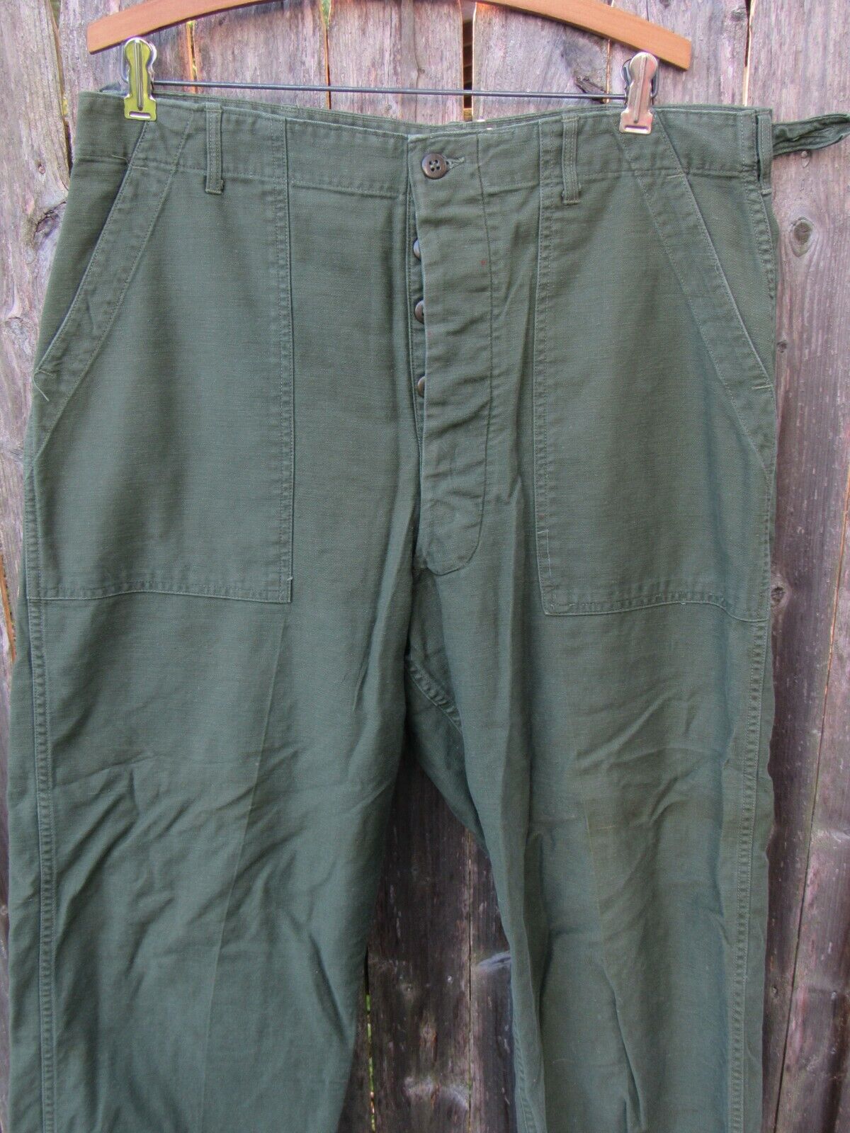 Vtg 1950s OG 107 Trouser 36x28.5 Military US Army Utility Pant 50s Cotton Sateen