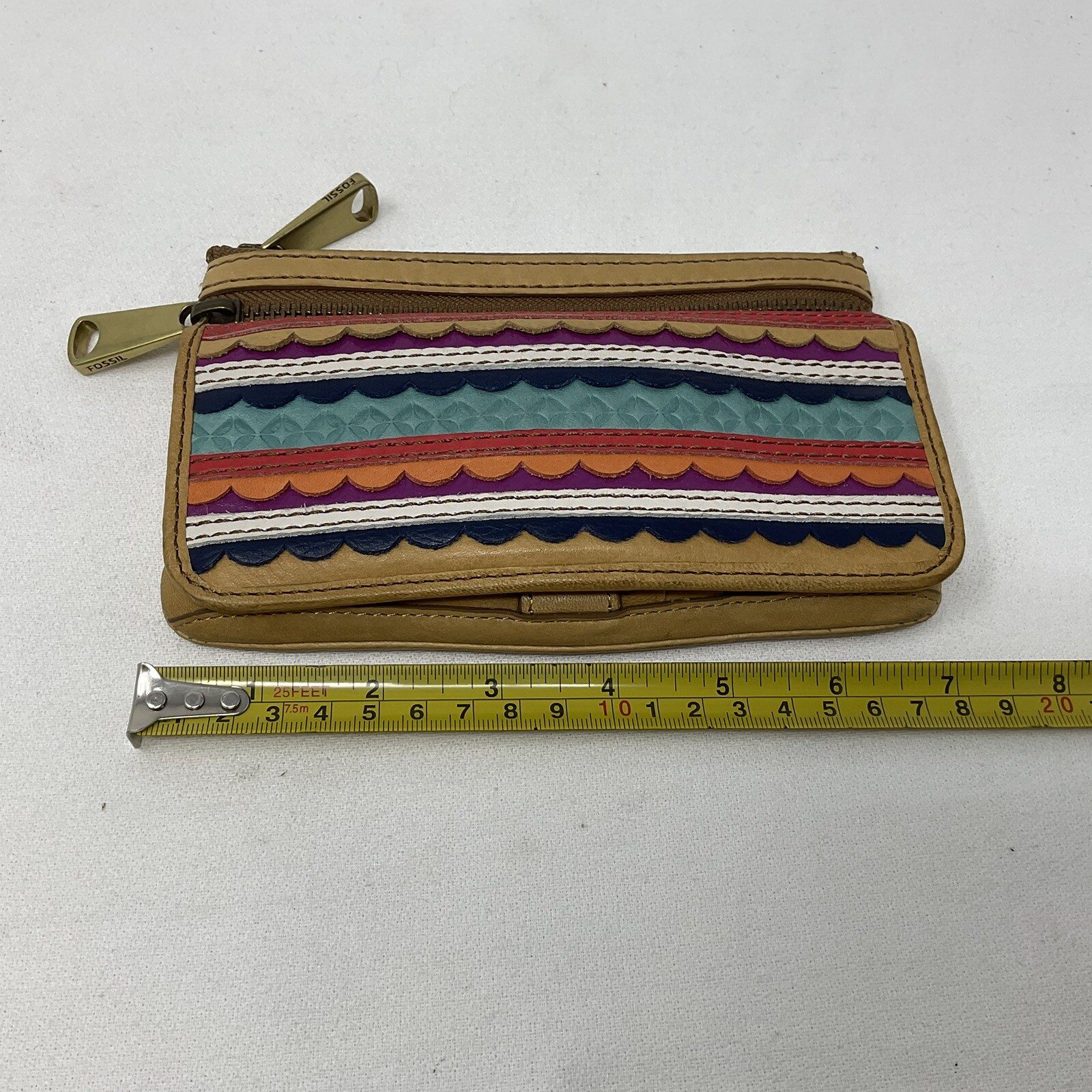 Fossil Multicolor Leather Wallet Patchwork 4" x 7… - image 8