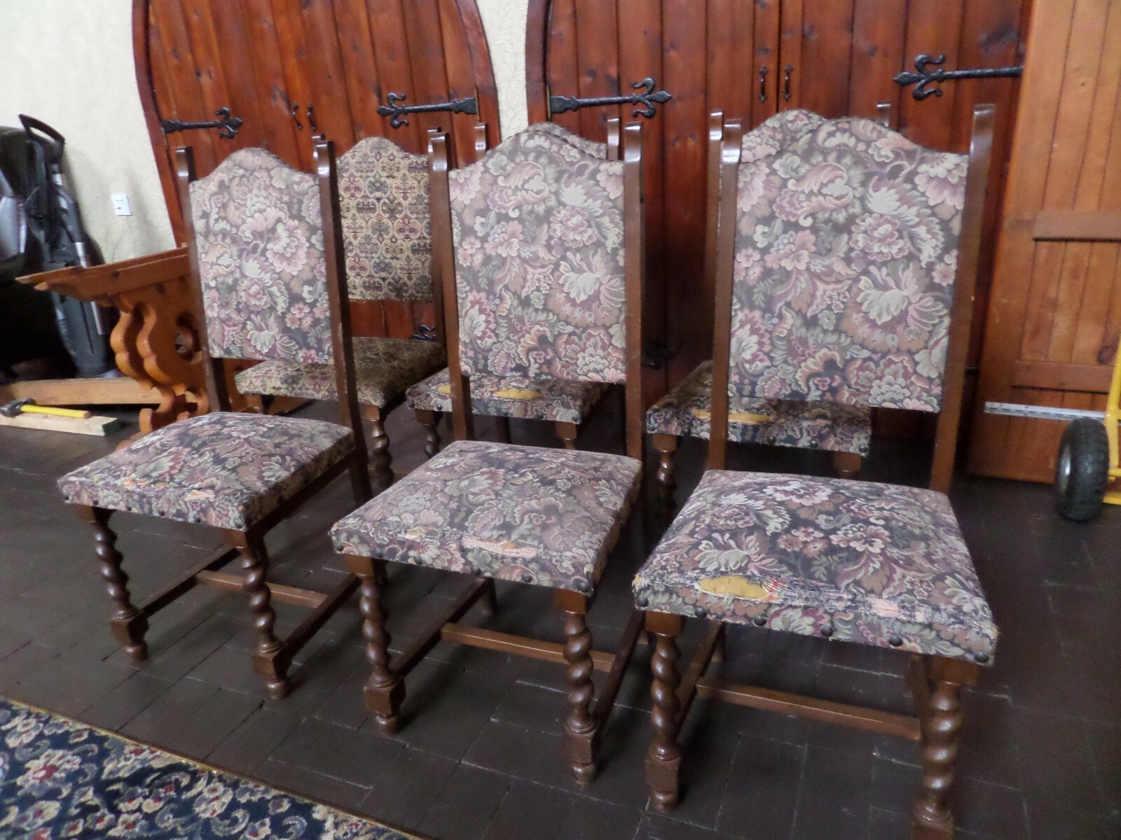 Set of 6 Vintage Oak Dining Chairs eBay