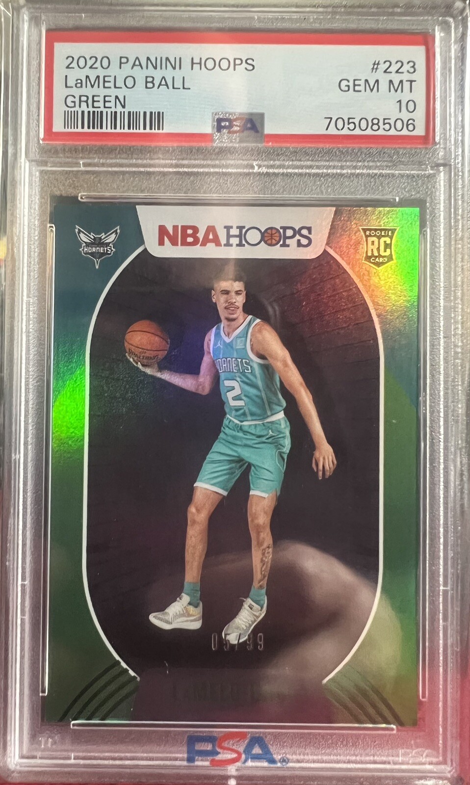 2020-21 Panini NBA Hoops Green Holo # /99 Lamelo Ball #223 PSA 10 GEM POP 11 🔥