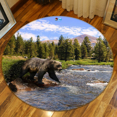 3D Black Bear Forest ZHUA356 Game Non Slip Rug Mat Photo Carpet Zoe