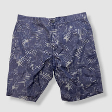 226 Vince Men's Blue-Palm-Print Shorts Size 33