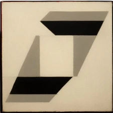 Medium Abstract Painting 2x2 ft. Post-Modernism Geometric Demrin Cubism II NEW