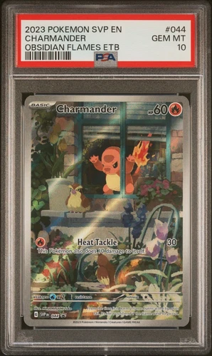 2023 POKEMON EN-SV OBSIDIAN FLAMES ETB BLACK STAR PROMO #044 CHARMANDER PSA 10