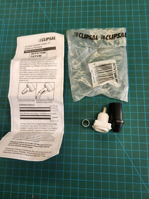 COAX MECH SKT 30 SERIES 75 OHM WHITE- CLIPSAL - 30TV75M-WE