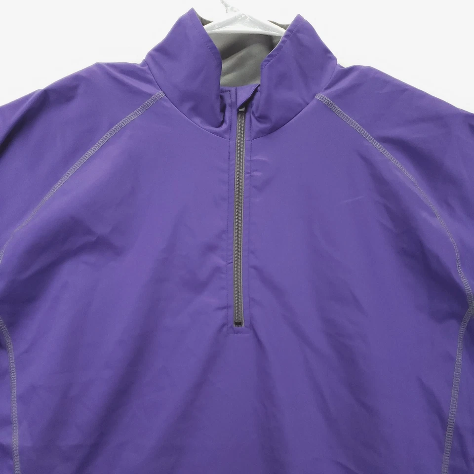 Куртка мужская Mizuno Performance большая фиолетовая с длинным рукавом шнурок подол 1/4 на молнии - Изображение 3 из 4