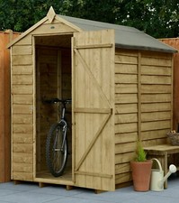 6x4 WOODEN GARDEN SHED WINDOWLESS STORAGE PRESSURE TREATED 6ft x 4ft APEX ROOF