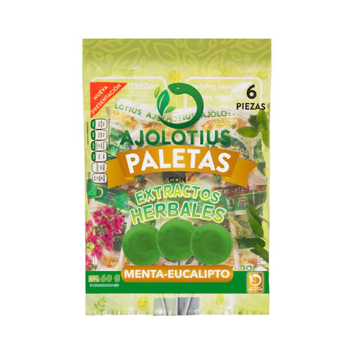 AJOLOTIUS PALETAS MENTA-EUCALIPTO 6 PCS 60G - Picture 1 of 1