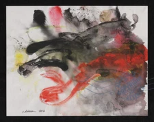 Dragon in the Hills 2016 C Peterson * Abstract * Watercolor Painting mystical