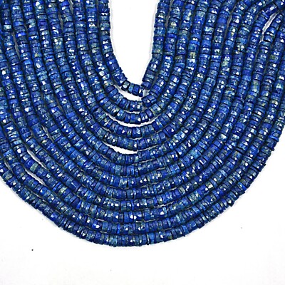 Natürliche Lapislazuli Perlen 13 Zoll Strang 6-7 mm Perlen Facettierte Rondel...