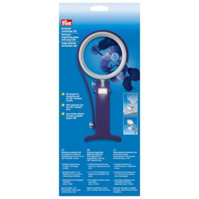 Prym Universal Leuchtlupe LED (mit intergr. Zusatzlinse 8-fache Vergrößerung)