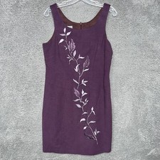 Rabbit Rabbit Rabbit Dress Women's Size 12 Purple Floral Embroidered Sleeveless