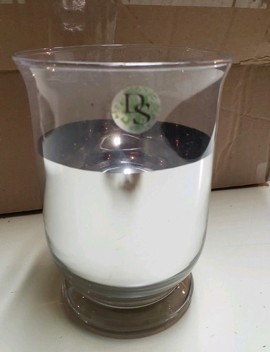 DAVID ORECK Hurricane Clear & Silver Lamp Candle Holder Glass 6" Decor Elegant - Picture 6 of 8