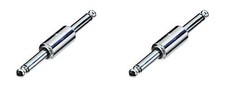  2 Pack Neutrik Rean NYS237 Mono 1/4'' Plug to Plug Adapter Male to Male