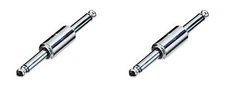 (2 Pack) Neutrik Rean NYS237 Mono 1/4'' Plug to Plug Adapter Male to Male