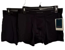 Two Packs Tommy John Men's Go Anywhere Poly Blend Trunk Brief Black  Sz XL