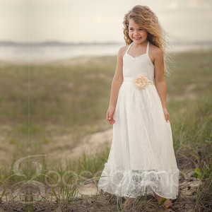 Flower Girl Dress Princess Special Occasion Lace Maxi Sash