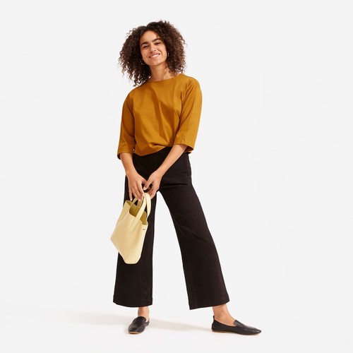 Black Wide-Leg Crop Pants Size 