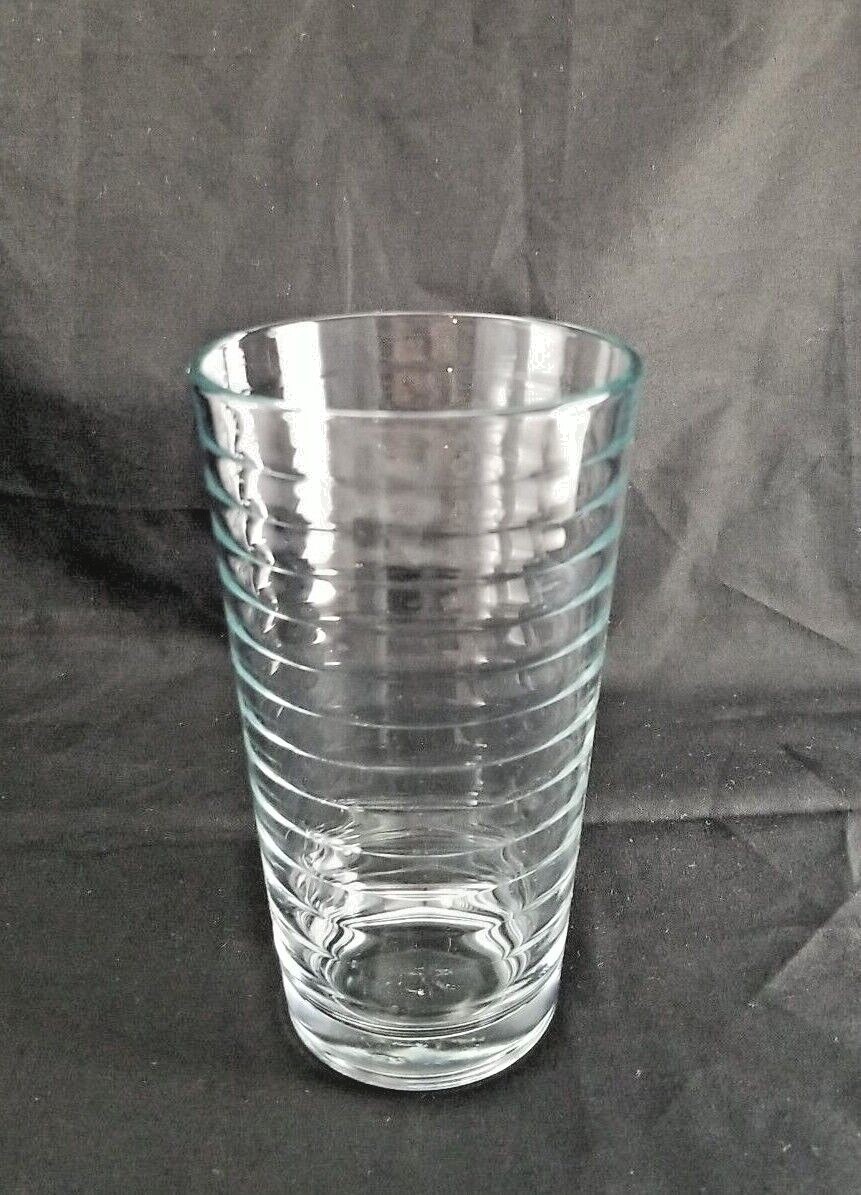 Libbey Ribbed Glassware Libbey HOOPS Crisa Clear Tumblers Glasses Horizontal Rings Ribbed 12 oz ...