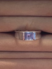 925 sterling silver ring blue stone size 7.5