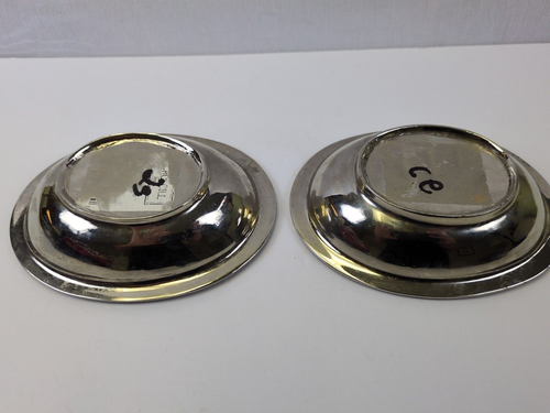 Set of 2 Silver Oval Trinket Soap Dish Bead Rim Detail Bath Kitchen Minor Defect - Picture 5 of 5