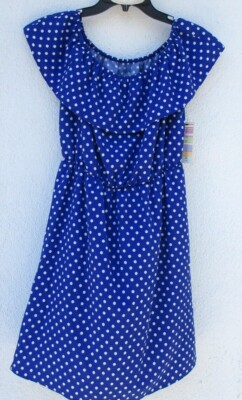blue polka dot off the shoulder dress Women's Summer Shoulder, Dress-FREE SHIPPING catching piece that embodies